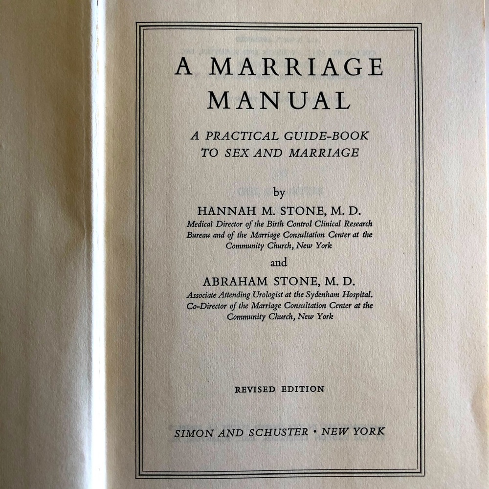 A MARRIAGE MANUAL - 1935